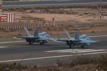 Maniobras militares Ocean Sky 19 en Canarias (Foto Antonio Rico)